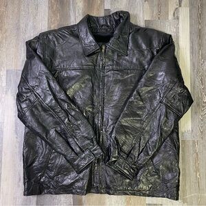 Wilda Black Leather Military Jacket